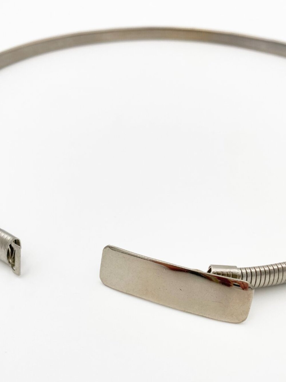VINTAGE (c. 1980) | Silver Metal Omega Snake Chain Belt | VERY GOOD!!! - Picture 5 of 7